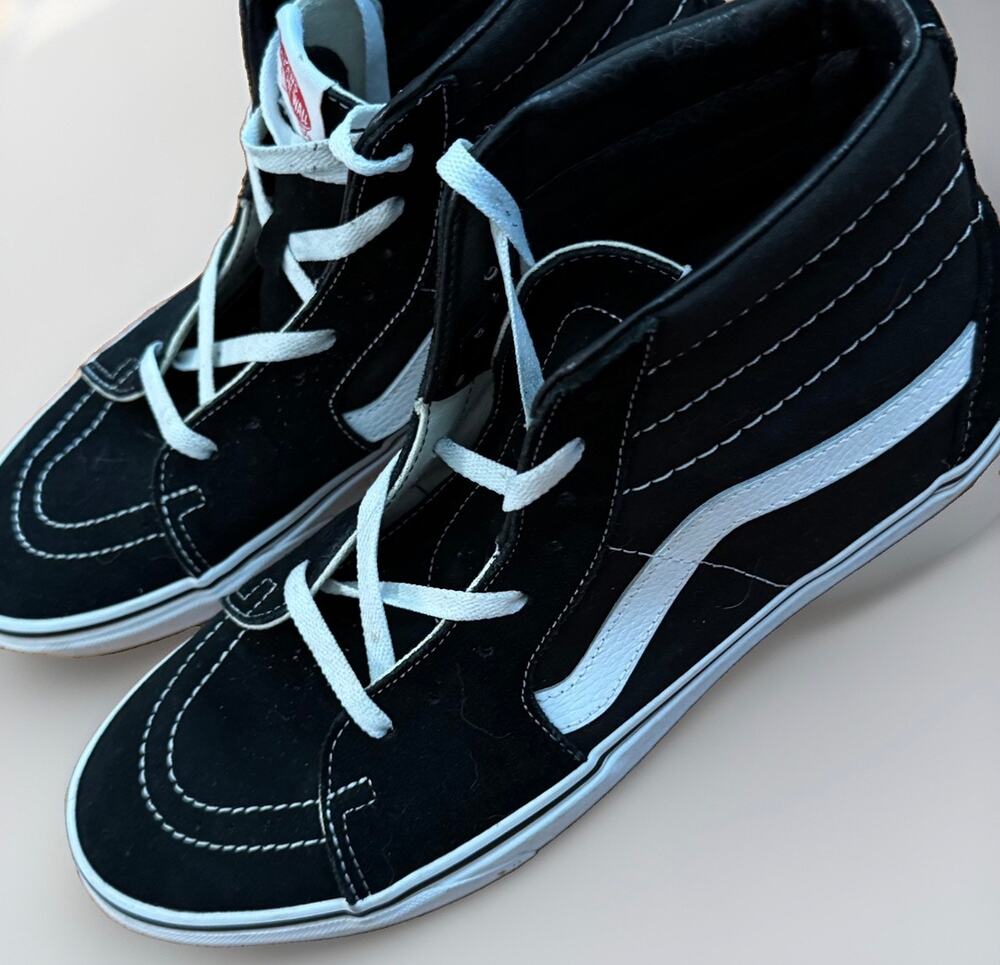 Vans Sk8-Hi Men’s 11.5 Black White High Top Skate Shoes Sneakers